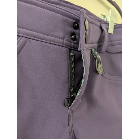 Volcom Womens Purple Insulated Snowboard Pants With Zippered Pockets & Back Flap - Picture 2 of 8